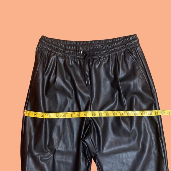 ZARA Faux Leather Jogger Pants - Black | Size M - Picture 7 of 9